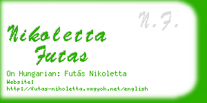nikoletta futas business card
