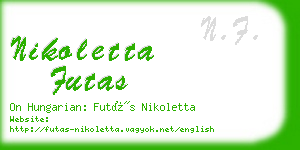 nikoletta futas business card